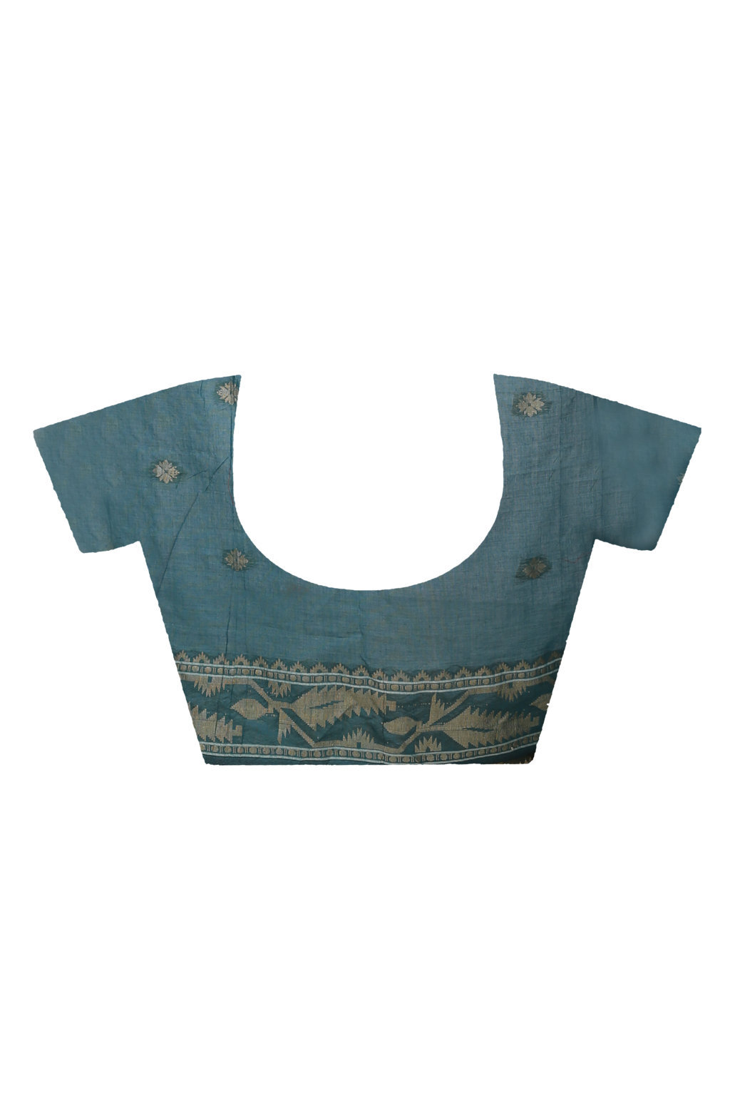 Botel Green Pure Cotton Tuma Hand Loom Saree (1196)